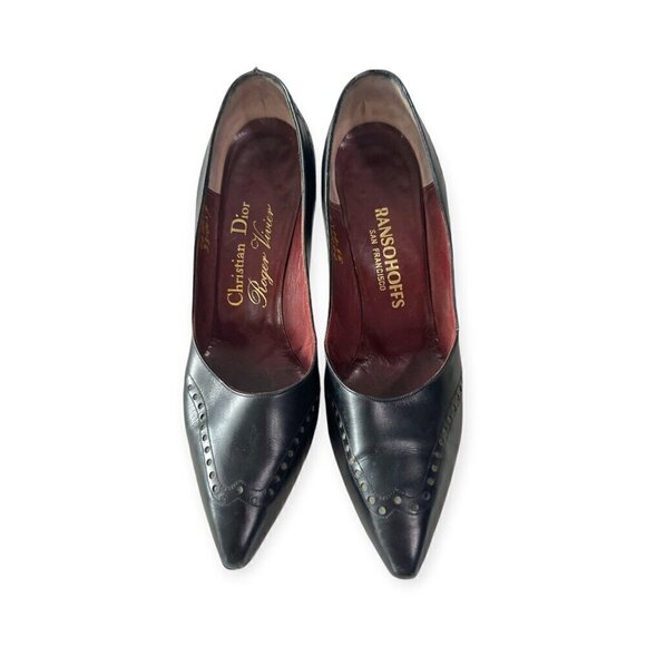 Vintage Christian Dior Roger Vivier Black pumps with perfs. 5.5B, - Picture 4 of 15